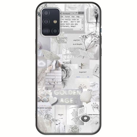 Aesthetic White Samsung Galaxy A71 Black TPU (Μαύρη Σιλικόνη)