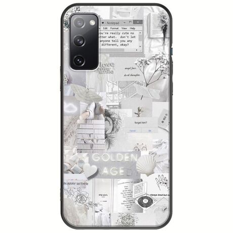 Aesthetic White Samsung Galaxy S20 Black TPU (Μαύρη Σιλικόνη)