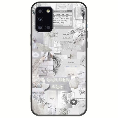 Aesthetic White Samsung Galaxy A31 Black TPU (Μαύρη Σιλικόνη)