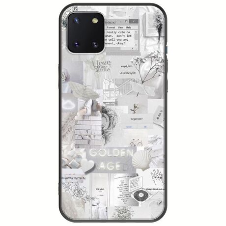 Aesthetic White Samsung Galaxy Note 10 Lite Black TPU (Μαύρη Σιλικόνη)