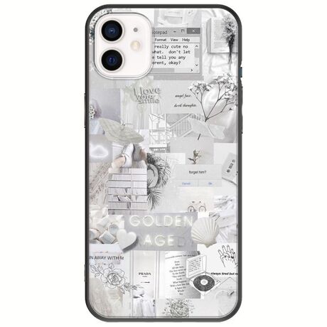 Aesthetic White iPhone 12 Black TPU (Μαύρη Σιλικόνη)