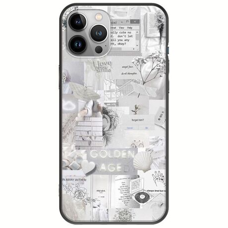 Aesthetic White iPhone 12 Pro Max Black TPU (Μαύρη Σιλικόνη)