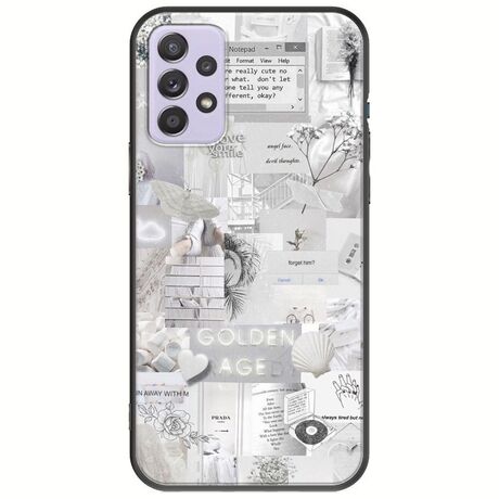 Aesthetic White Samsung Galaxy A72 5G Black TPU (Μαύρη Σιλικόνη)