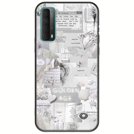 Aesthetic White Huawei P Smart 2021 Black TPU (Μαύρη Σιλικόνη)