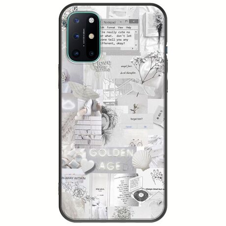 Aesthetic White OnePlus 8T Black TPU (Μαύρη Σιλικόνη)