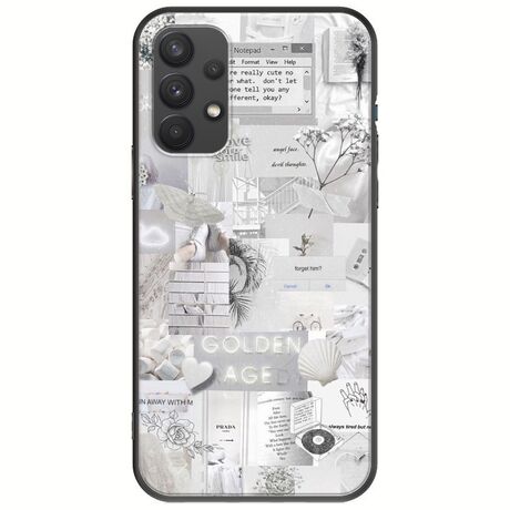 Aesthetic White Samsung Galaxy A32 4G Black TPU (Μαύρη Σιλικόνη)