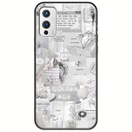 Aesthetic White OnePlus 9 Black TPU (Μαύρη Σιλικόνη)