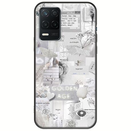 Aesthetic White Realme 8 5G Black TPU (Μαύρη Σιλικόνη)