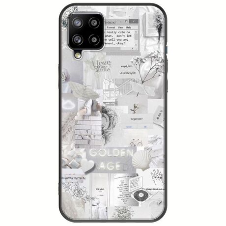 Aesthetic White Samsung Galaxy A22 4G Black TPU (Μαύρη Σιλικόνη)