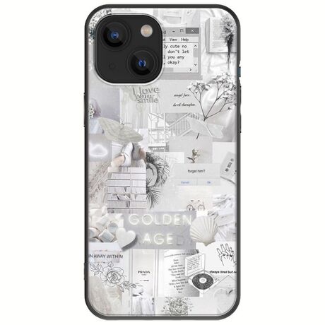 Aesthetic White iPhone 13 mini Black TPU (Μαύρη Σιλικόνη)