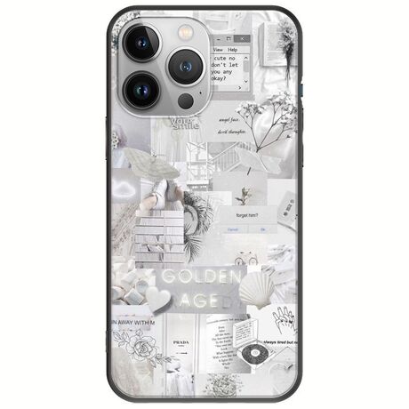 Aesthetic White iPhone 13 Pro Max Black TPU (Μαύρη Σιλικόνη)