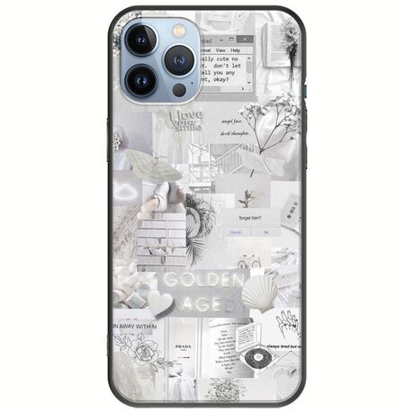 Aesthetic White iPhone 12 Pro Black TPU (Μαύρη Σιλικόνη)