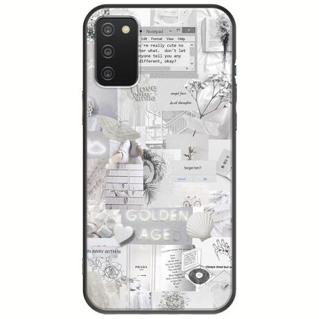 Aesthetic White Samsung Galaxy A03s Black TPU (Μαύρη Σιλικόνη)