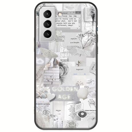 Aesthetic White Samsung Galaxy S22 Plus Black TPU (Μαύρη Σιλικόνη)