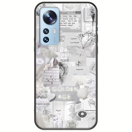 Aesthetic White Xiaomi 12 / 12X Black TPU (Μαύρη Σιλικόνη)