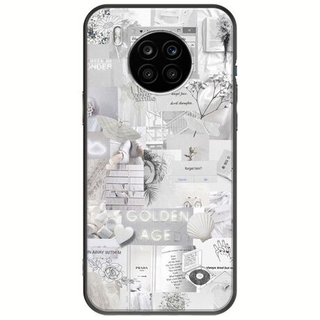 Aesthetic White Huawei Nova 8i Black TPU (Μαύρη Σιλικόνη)