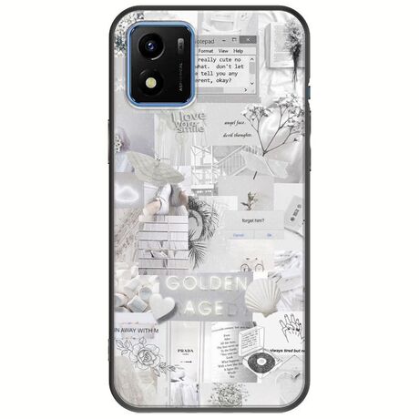 Aesthetic White Vivo Y01 Black TPU (Μαύρη Σιλικόνη)