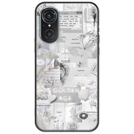 Aesthetic White Huawei Nova 9 SE Black TPU (Μαύρη Σιλικόνη)