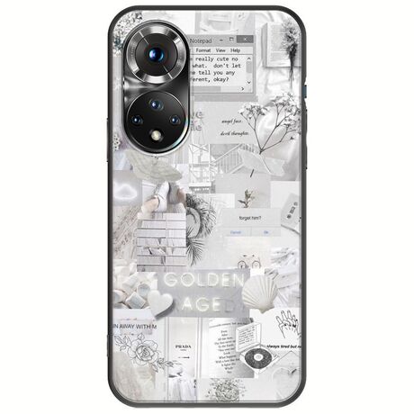Aesthetic White Huawei Nova 9 Black TPU (Μαύρη Σιλικόνη)