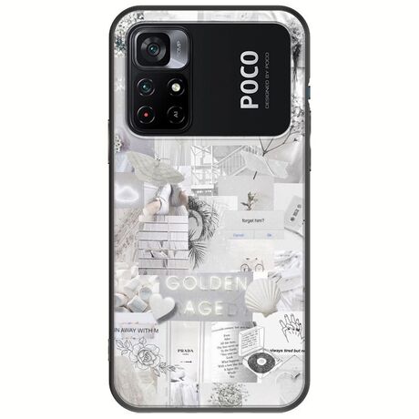 Aesthetic White Xiaomi Poco M4 Pro 4G Black TPU (Μαύρη Σιλικόνη)
