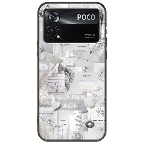 Aesthetic White Xiaomi Poco X4 Pro 5G Black TPU (Μαύρη Σιλικόνη)