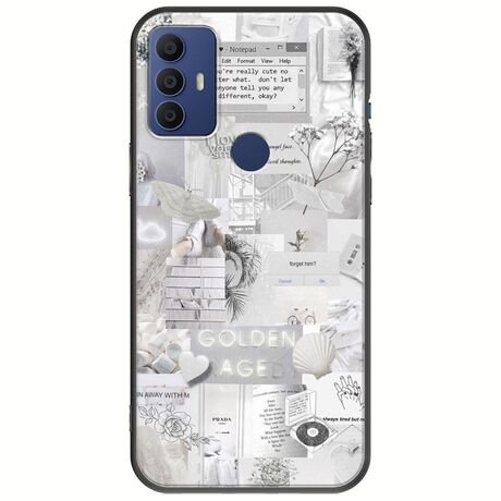 Aesthetic White TCL 305 / 306 / 30E / 30SE Black TPU (Μαύρη Σιλικόνη)