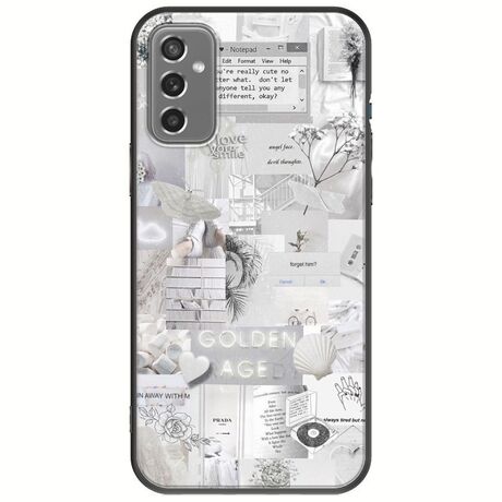 Aesthetic White Samsung Galaxy M13 4G Black TPU (Μαύρη Σιλικόνη)