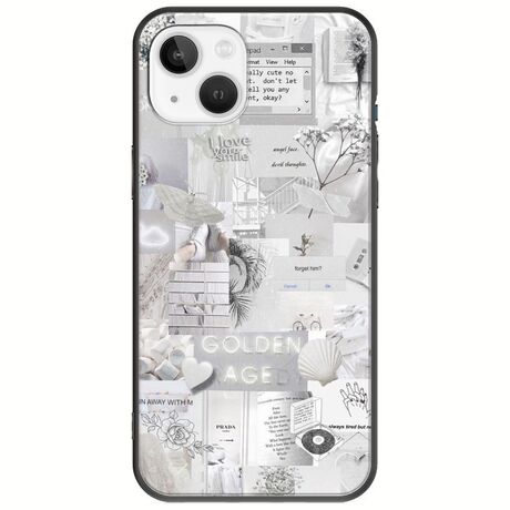 Aesthetic White iPhone 14 Black TPU (Μαύρη Σιλικόνη)