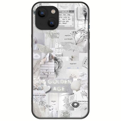 Aesthetic White iPhone 14 Plus Black TPU (Μαύρη Σιλικόνη)