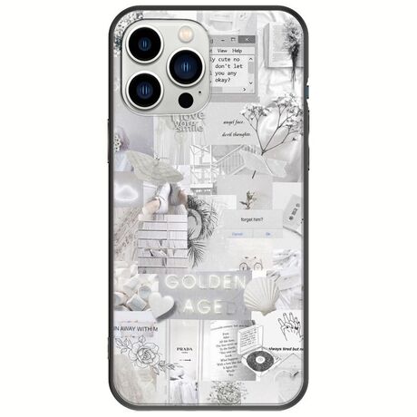 Aesthetic White iPhone 14 Pro Black TPU (Μαύρη Σιλικόνη)