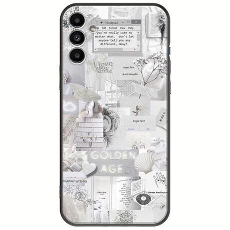 Aesthetic White Samsung Galaxy A04s Black TPU (Μαύρη Σιλικόνη)