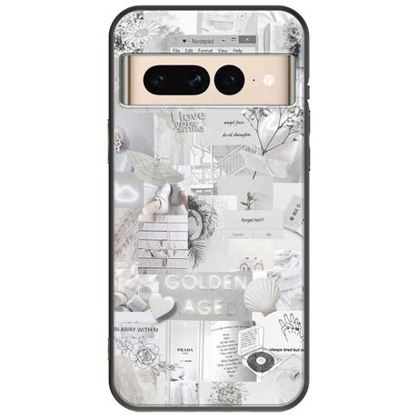 Aesthetic White Google Pixel 7 Pro 5G Black TPU (Μαύρη Σιλικόνη)