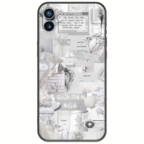 Aesthetic White Nothing Phone (1) Black TPU (Μαύρη Σιλικόνη)