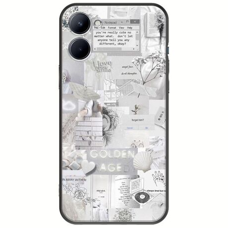 Aesthetic White Realme C33 Black TPU (Μαύρη Σιλικόνη)