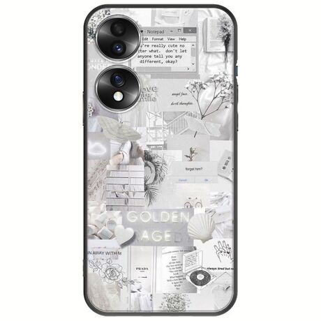 Aesthetic White Honor 70 5G Black TPU (Μαύρη Σιλικόνη)