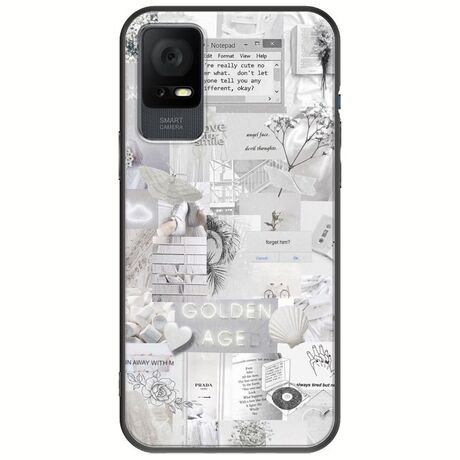 Aesthetic White TCL 405 Black TPU (Μαύρη Σιλικόνη)