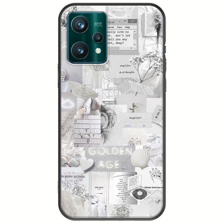 Aesthetic White Realme 9 5G Black TPU (Μαύρη Σιλικόνη)
