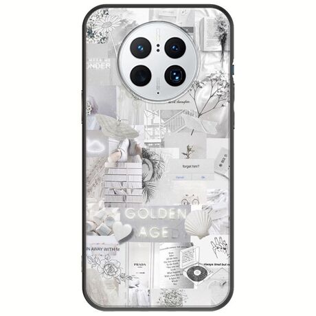 Aesthetic White Huawei Mate 50 Pro Black TPU (Μαύρη Σιλικόνη)
