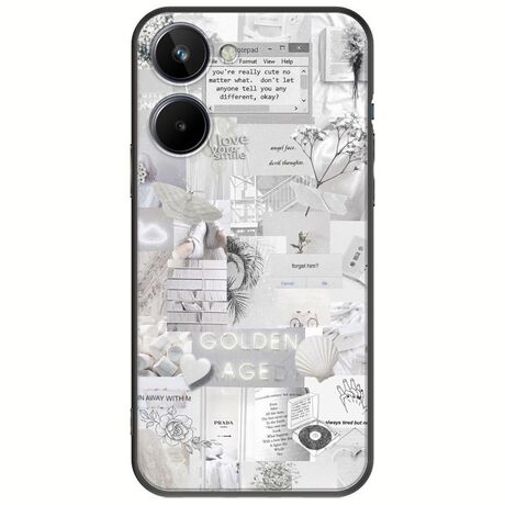 Aesthetic White Realme 10 4G Black TPU (Μαύρη Σιλικόνη)