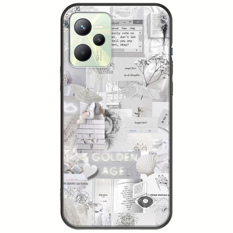 Aesthetic White Realme Narzo 50A Prime Black TPU (Μαύρη Σιλικόνη)