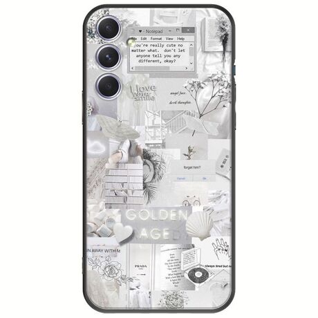 Aesthetic White Samsung Galaxy A54 5G Black TPU (Μαύρη Σιλικόνη)