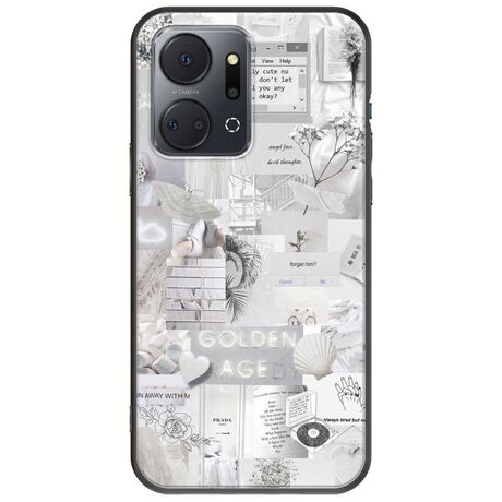 Aesthetic White Honor X7a Black TPU (Μαύρη Σιλικόνη)