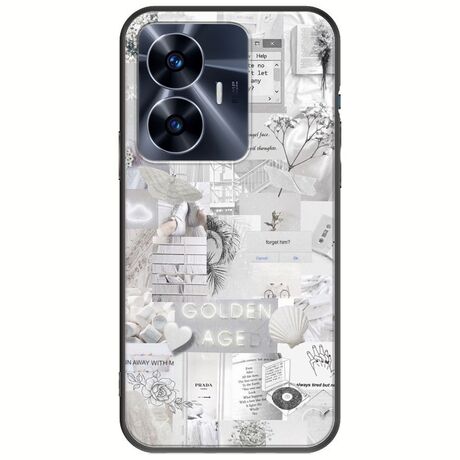 Aesthetic White Realme C55 Black TPU (Μαύρη Σιλικόνη)