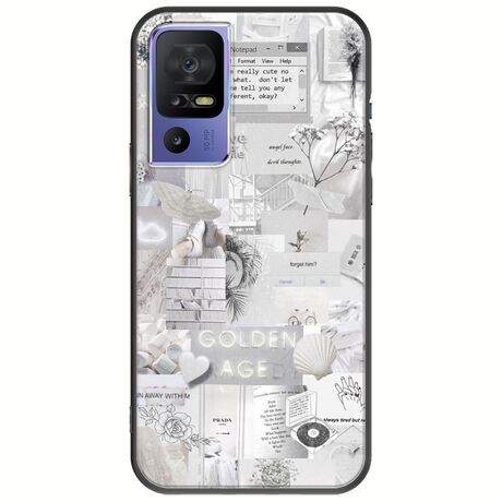 Aesthetic White TCL 40 SE Black TPU (Μαύρη Σιλικόνη)