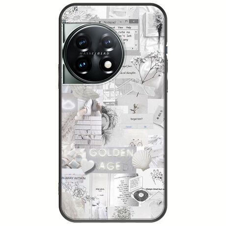 Aesthetic White OnePlus 11 5G Black TPU (Μαύρη Σιλικόνη)