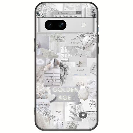 Aesthetic White Google Pixel 7a 5G Black TPU (Μαύρη Σιλικόνη)