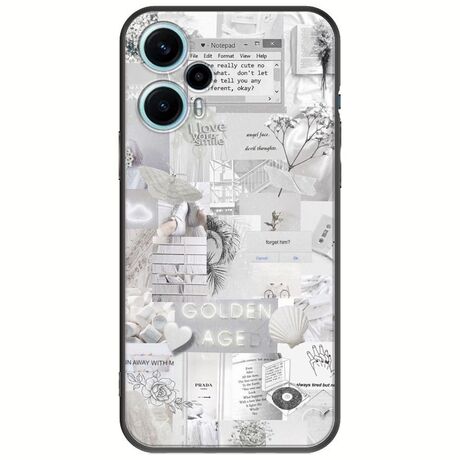 Aesthetic White Xiaomi Poco F5 5G Black TPU (Μαύρη Σιλικόνη)