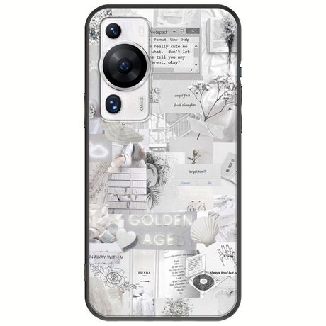 Aesthetic White Huawei P60 Pro Black TPU (Μαύρη Σιλικόνη)