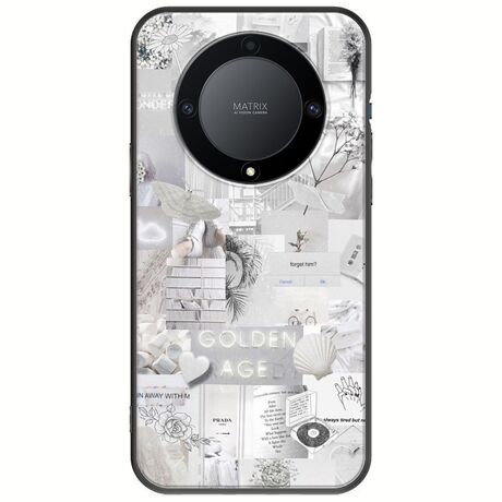 Aesthetic White Honor Magic 5 Lite 5G Black TPU (Μαύρη Σιλικόνη)