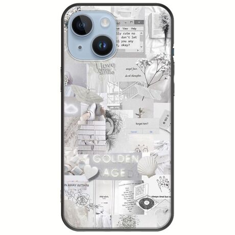 Aesthetic White iPhone 15 Black TPU (Μαύρη Σιλικόνη)